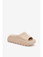 Dámské Pěnové Pantofle Na Platformě Big Star model 21686451 Béžové - Big Star Shoes Dámské Pěnové Pantofle Na Platformě Big Star model 21686451 Béžové - Big Star Shoes