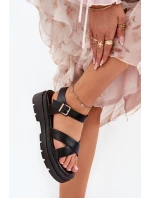 Dámské Sandály Na Platformě Z Eko Kůže Černé Gevinniser Dámské Sandály Na Platformě Z Eko Kůže Černé Gevinniser