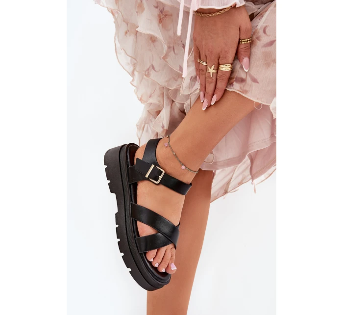 Dámské Sandály Na Platformě Z Eko Kůže Černé Gevinniser Dámské Sandály Na Platformě Z Eko Kůže Černé Gevinniser