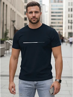 Pánské bavlněné tričko s nápisem „Whatever“, tmavě modré, FashionStreet NX5128R