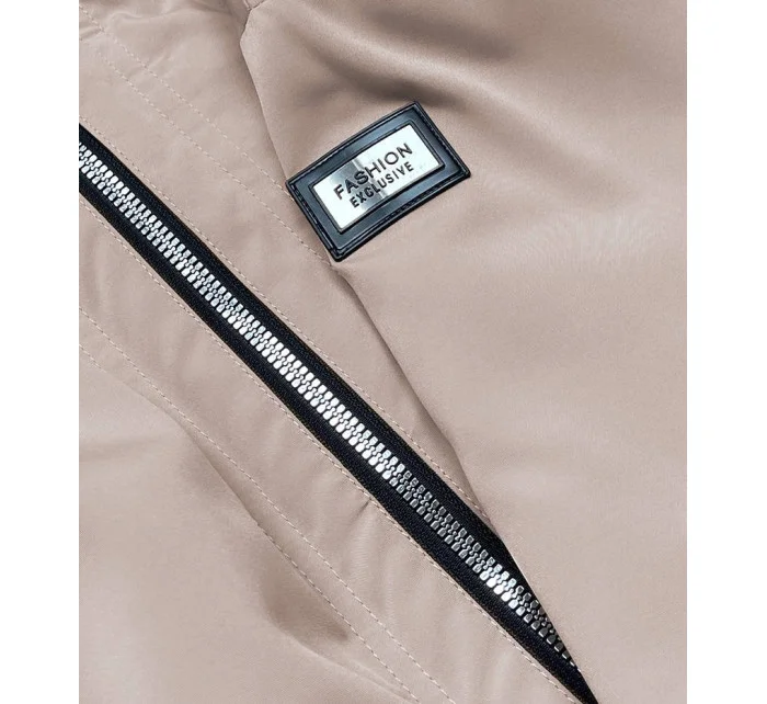 Světle béžová dámská bunda s ozdobnou lemovkou model 18059044 - S'WEST