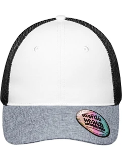Daiber MB 6244 6 panelová síťovaná kšiltovka 03.6244 white/grey melange/black