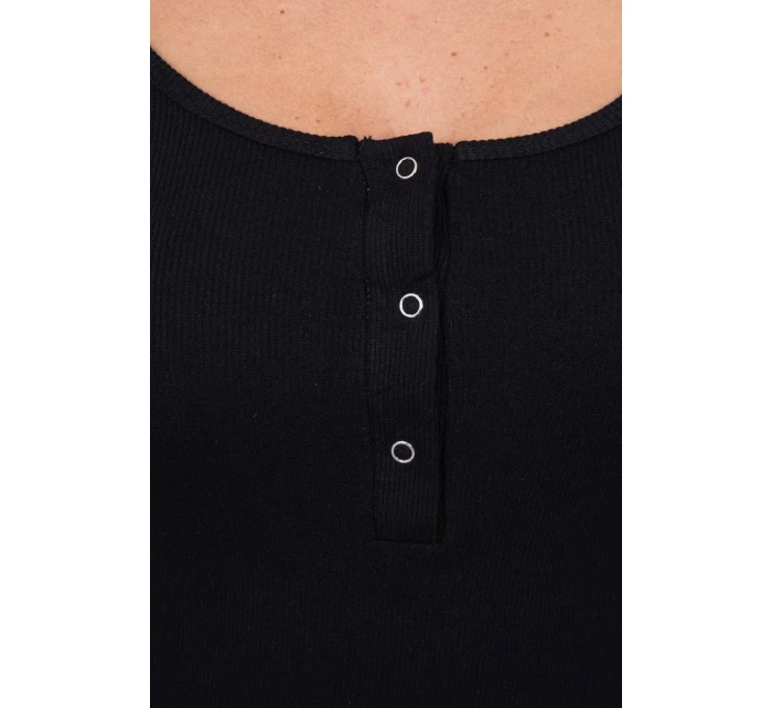 Šaty s knoflíkovým výstřihem černé Šaty s knoflíkovým výstřihem černé