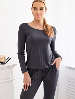 Viskózový overal do pasu Grafit