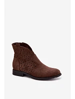 Dámské nízké kozačky s částí hnědé model 22366497 - S.Barski Dámské nízké kozačky s částí hnědé model 22366497 - S.Barski