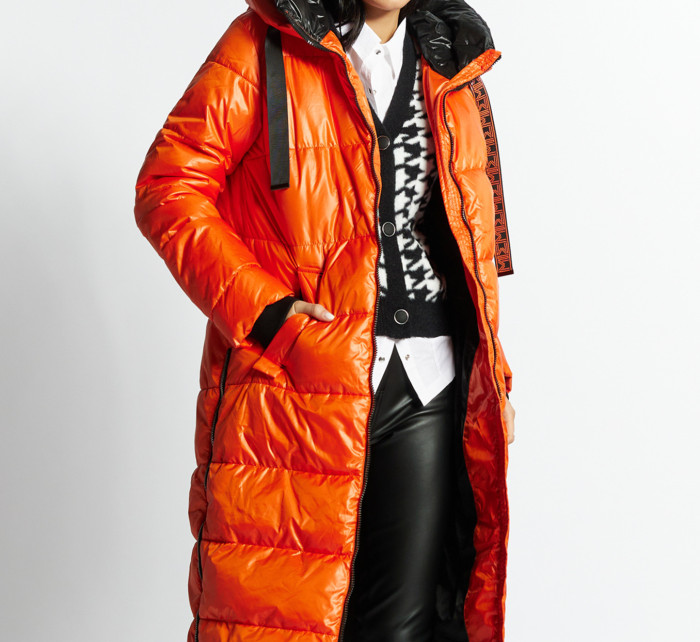 Monnari Kabáty Dámský prošívaný kabát s kapucí Orange
