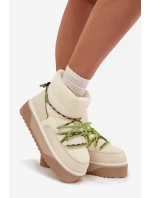 Dámské sněhule na platformě D.Franklin – jasně béžové