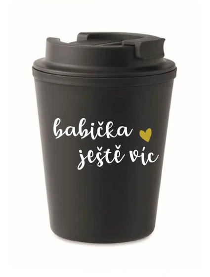 BABIČKA JEŠTĚ VÍC - černý termohrnek 300 ml
