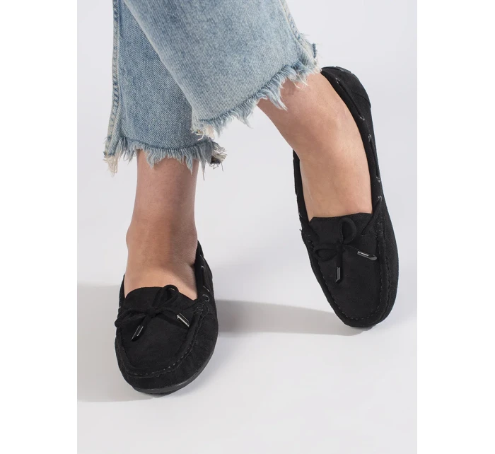 Moderní mokasíny černé dámské bez podpatku Moderní mokasíny černé dámské bez podpatku