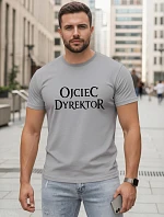 Pánské klasické tričko s nápisy bavlna šedá FashionStreet NX5144R