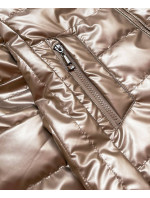 Lesklá dámská prošívaná bunda v barvě cappuccino model 16149523 - 6&8 Fashion