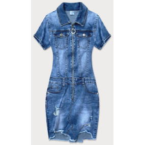 Světle modré džínové šaty s protrženími (GD6622)