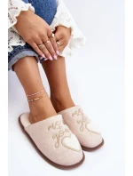 Dámské klasické pantofle s podšívkou v béžové barvě Mabira