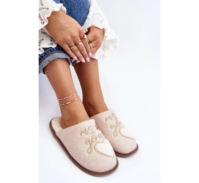 Dámské klasické pantofle s podšívkou v béžové barvě Mabira