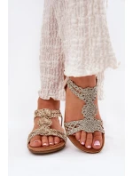 Plné Dámské Sandály S Vzorem  Zlaté model 21693554 - Artiker