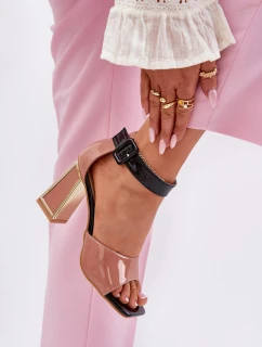 Lakované Dámské Sandály Na Podpatku Vinceza 20266 Růžové