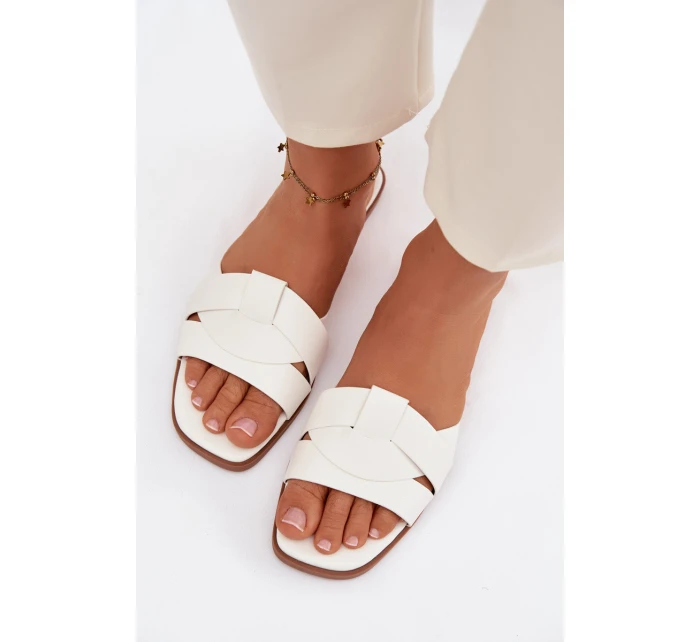 Dámské ploché pantofle s bílými pásky model 21943255 - Boto