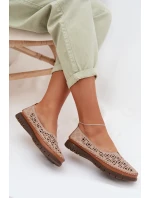 Dámské Ažurové Baleríny z Přírodní Kůže Sergio Leone SP-006 Růžové