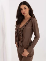 Bluzka IT BZ model 21788983 brązowy - FPrice Bluzka IT BZ model 21788983 brązowy - FPrice