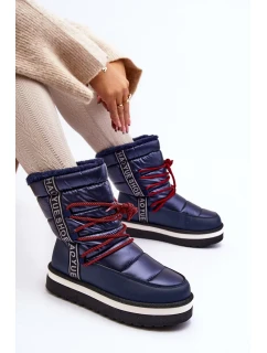 Dámské sněhule s tkaničkami, tmavě modrá Lilara