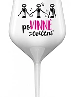 POVINNÉ CVIČENÍ - bílá nerozbitná sklenice na víno 470 ml
