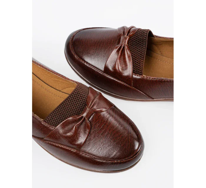 Módní  polobotky hnědé dámské na klínku