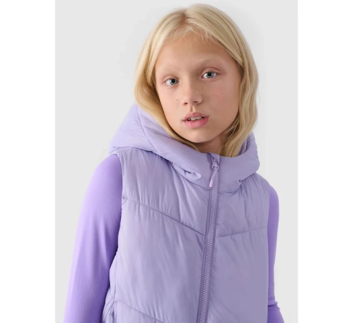 Dívčí prošívaná kapuce bez rukávů 4F Junior 4FJWAW24TVJAF129-51S