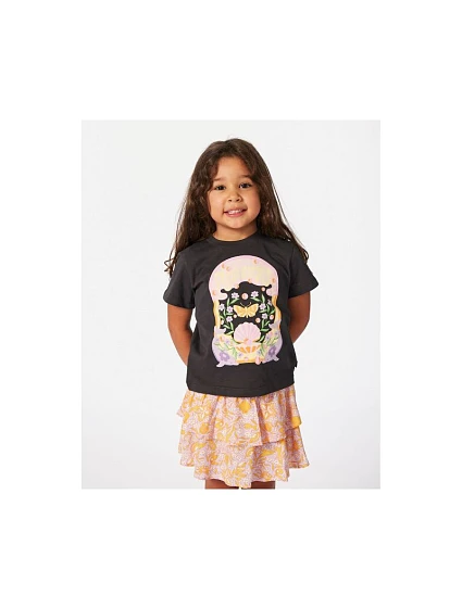 Tričko RIP CURL Rainbow Tropics Art Tee – dívčí, černé Tričko RIP CURL Rainbow Tropics Art Tee – dívčí, černé