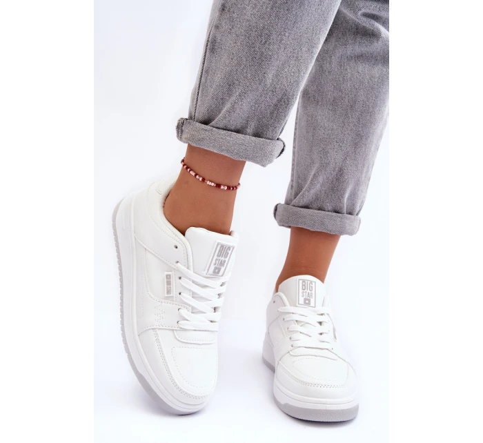 Dámské Sportovní Boty Sneakersy Big Star model 21634180 Bílé - Big Star Shoes Dámské Sportovní Boty Sneakersy Big Star model 21634180 Bílé - Big Star Shoes
