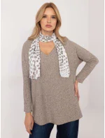 Bluzka DHJ BZ model 20609036 ciemny bezowy - FPrice Bluzka DHJ BZ model 20609036 ciemny bezowy - FPrice