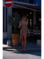 model 20970460 Mini šaty s vázáním vpředu béžové - Moe