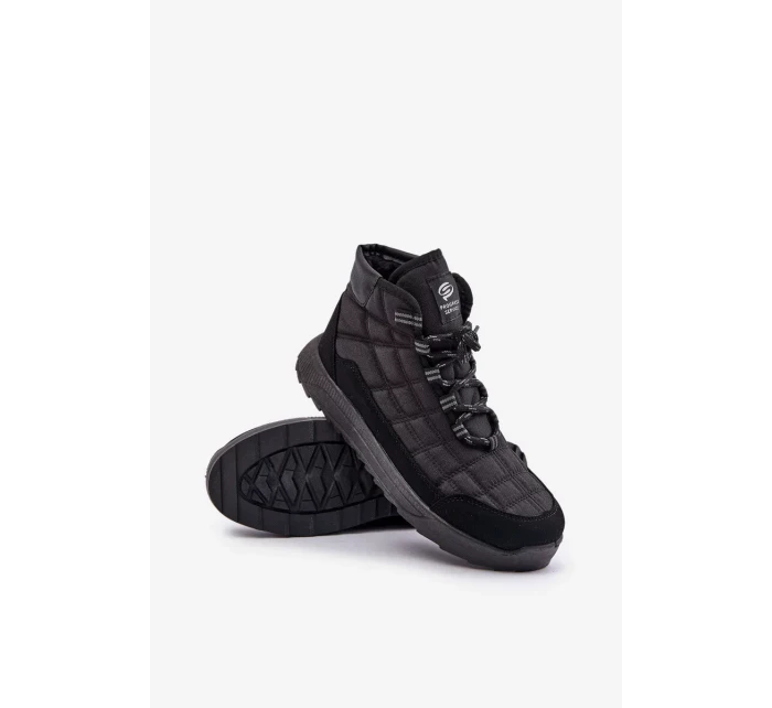 Zateplené Pánské Zimní Boty Šněrovací Progress Černé