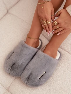Dámské huňaté pantofle – šedé Belinna