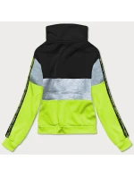 Černo-zelená dámská sportovní mikina (26019) -J.Style