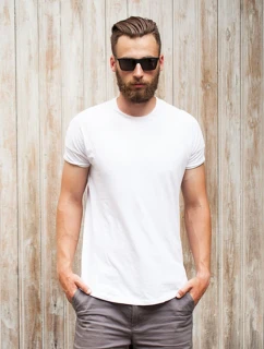 Pánské hladké bílé tričko model 21961967 - Dstreet