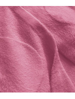 Světle růžový dlouhý vlněný přehoz přes oblečení typu alpaka s kapucí model 19012677 - MADE IN ITALY