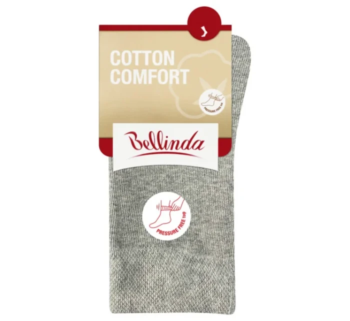 Dámské bavlněné ponožky s pohodlným lemem COTTON COMFORT SOCKS - BELLINDA - šedý melír