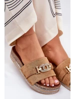 Dámské Pantofle Se Zlatým Detailem Na Platformě S Třpytkami Camel Eanes Dámské Pantofle Se Zlatým Detailem Na Platformě S Třpytkami Camel Eanes