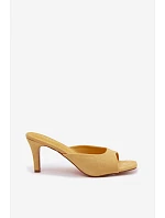 Dámské pantofle na podpatku Žluté model 22092050 - Boto