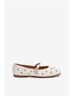 Dámské baleríny se stříbrnými prvky Marivon – bílé
