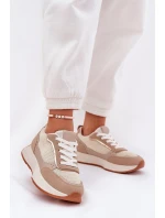 Dámské Sportovní Boty S Síťovinou Na Platformě Khaki Poova Dámské Sportovní Boty S Síťovinou Na Platformě Khaki Poova