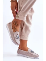 Dámské prolamované kožené mokasíny Světle růžové Lanzarot Dámské prolamované kožené mokasíny Světle růžové Lanzarot