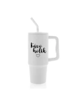 KÁVOHOLIK - bílý cestovní termohrnek 900 ml