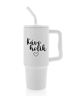 KÁVOHOLIK - bílý cestovní termohrnek 900 ml