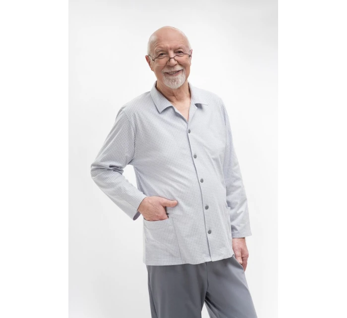 Pánské pyžamo Martel 403 Antoni III délka/r 3XL-4XL pyžamo na zip Pánské pyžamo Martel 403 Antoni III délka/r 3XL-4XL pyžamo na zip
