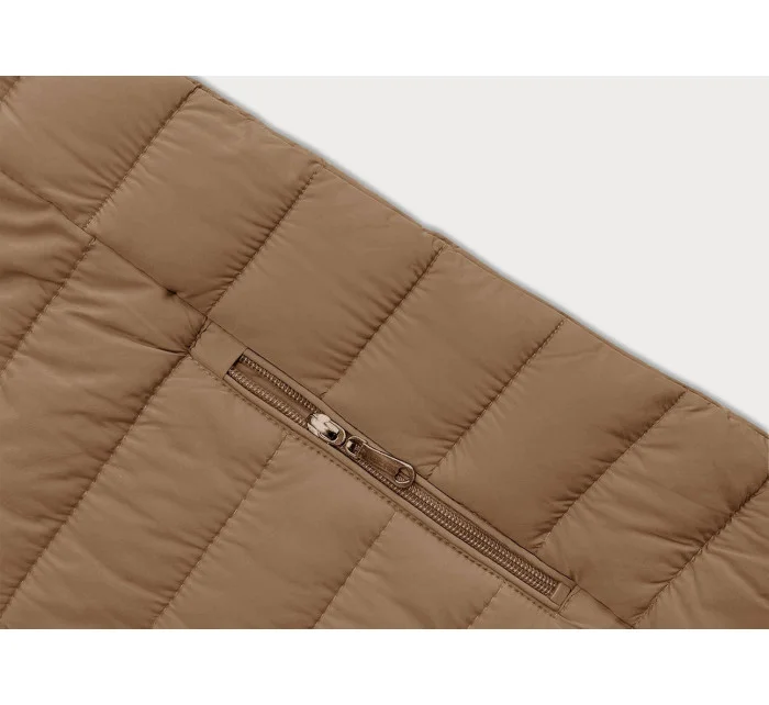 Dámská prošívaná bunda ve velbloudí barvě pro přechodné období (16M9109-84) Dámská prošívaná bunda ve velbloudí barvě pro přechodné období (16M9109-84)