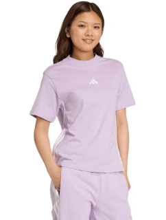 Dámské bavlněné tričko adidas Essentials 3-Stripes světle fialové JX7619