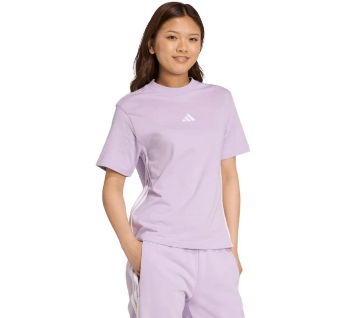 Dámské bavlněné tričko Essentials 3Stripes světle fialové model 21396457 - ADIDAS Dámské bavlněné tričko Essentials 3Stripes světle fialové model 21396457 - ADIDAS