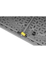 DŘEVĚNÝ STŮL SKLÁDACÍ V KUFŘÍKU 180x74CM MAX.100KG DŘEVĚNÁ DESKA TEMNĚ ŠEDÁ