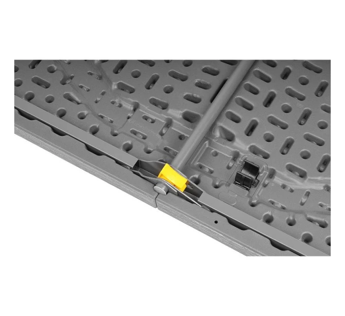 DŘEVĚNÝ STŮL SKLÁDACÍ V KUFŘÍKU 180x74CM MAX.100KG DŘEVĚNÁ DESKA TEMNĚ ŠEDÁ